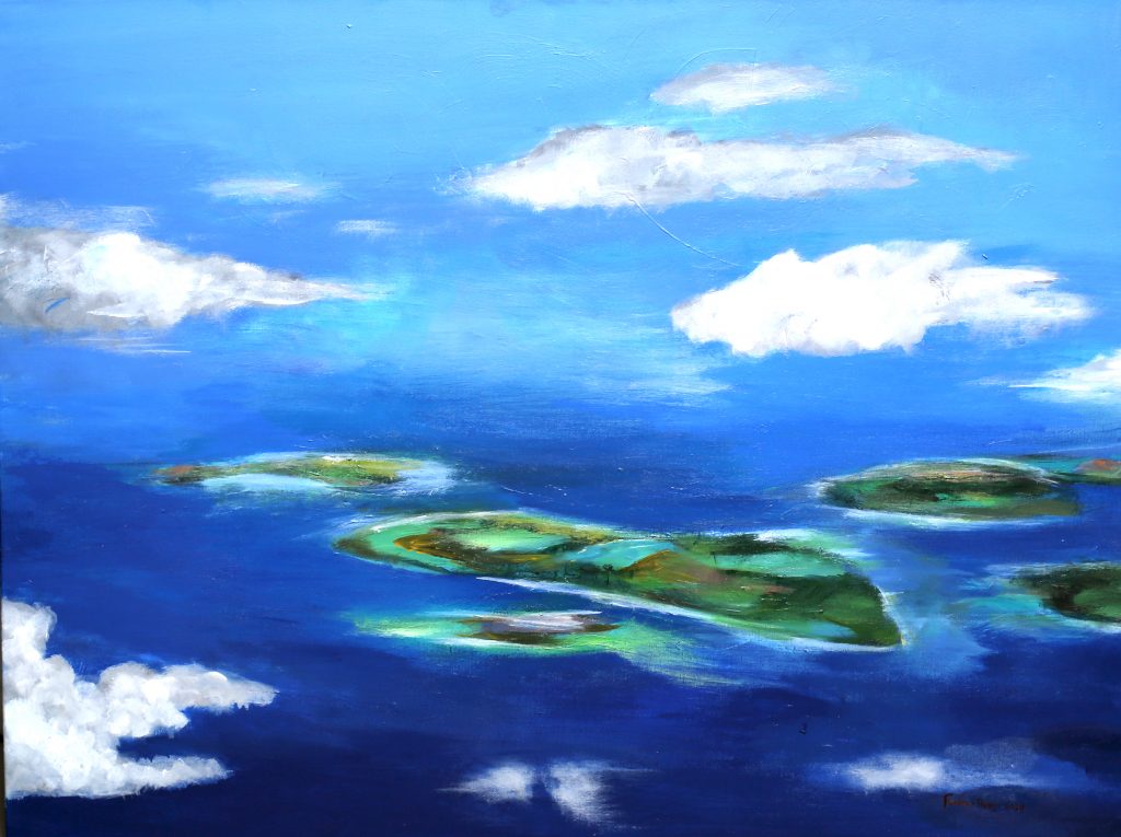 Islands in blue ocean
